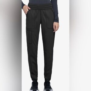 NWT CHEROKEE WORKWEAR WOMEN'S STRETCH WAISTBAND BLACK JOGGER SCRUB TALL L PANTS